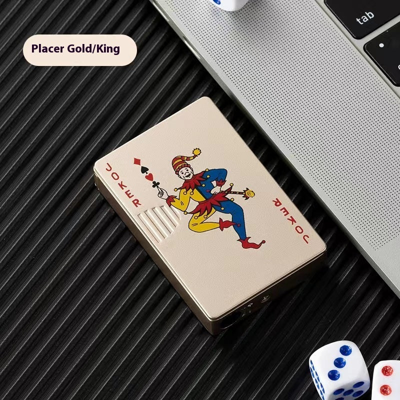 Poker Card Metal Windproof Lighter | Creative Zinc Alloy Keychain | Refillable Straight Flame Cigarette Lighter Gift