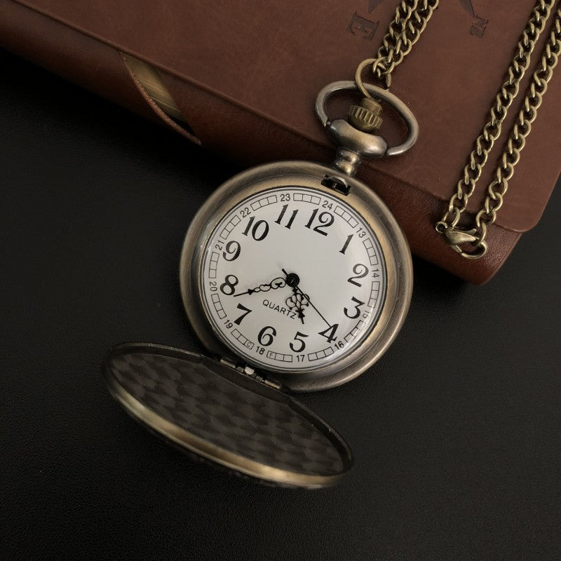 Dragon Bone Stone British Pocket Watch Vintage Bronze Casual Watch for Men Classic Clothing Accessory