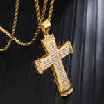 Stainless Steel Cross Pendant Hip-hop Style Unisex Necklace Charm European & American Fashion Jewelry