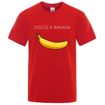 Dolce Banana Fashion Print Men’s T-Shirt – Trendy Short Sleeve Polyester Tee for Casual Streetwear