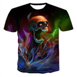 Men’s Skull 3D T-Shirt – Cotton Graphic Tee, Casual Streetwear Short Sleeve for Summer Style