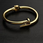 Modern Spring Nail Bangle Bracelet - Gold/Silver Stainless Steel Screw Design