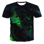 Men’s Skull 3D T-Shirt – Cotton Graphic Tee, Casual Streetwear Short Sleeve for Summer Style