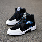 Camouflage High-Top Lace-Up Shoes  Men’s Suede Leather Non-Slip Outdoor Sneakers Casual Military Style Boots