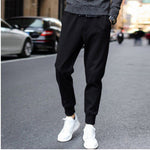 Men’s Casual Harem Pants Slim Fit Pencil Pants for Daily Wear Comfortable Cotton-Blend Street Style
