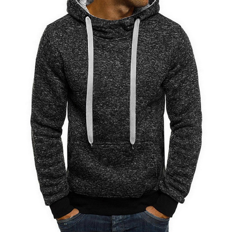 Autumn Winter Solid Hoodies – Men’s Cotton-Polyester Sweatshirts, Comfortable & Casual