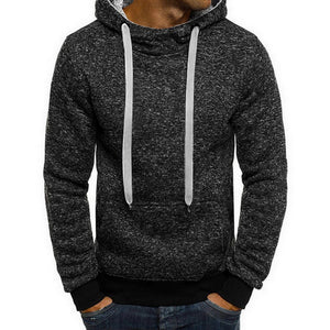 Autumn Winter Solid Hoodies – Men’s Cotton-Polyester Sweatshirts, Comfortable & Casual