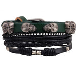 Men’s Fashion Beaded Leather Bracelet Anchor Charm Casual Wristband Adjustable Leather Zinc Alloy Bracelets