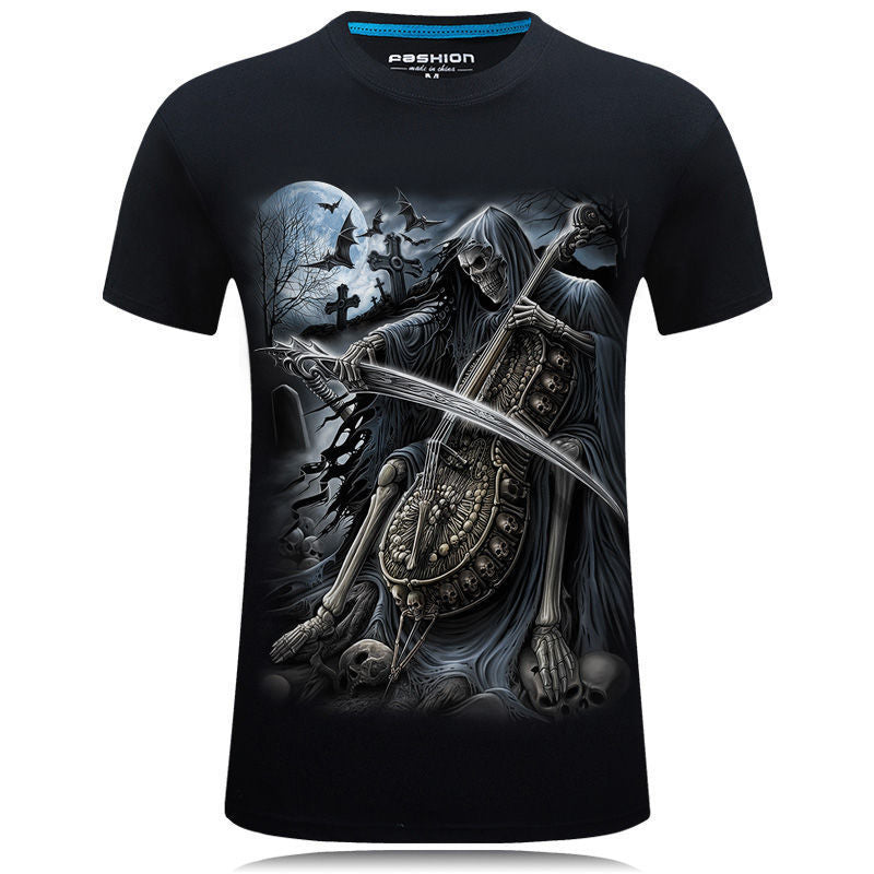 Men’s 3D Printed T-Shirt – Short Sleeve Casual Top, Loose Fit Polyester Graphic Tee for Summer