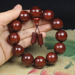 Handmade Red Sandalwood Buddhist Beads Bracelet - 20mm Mala for Meditation & Style