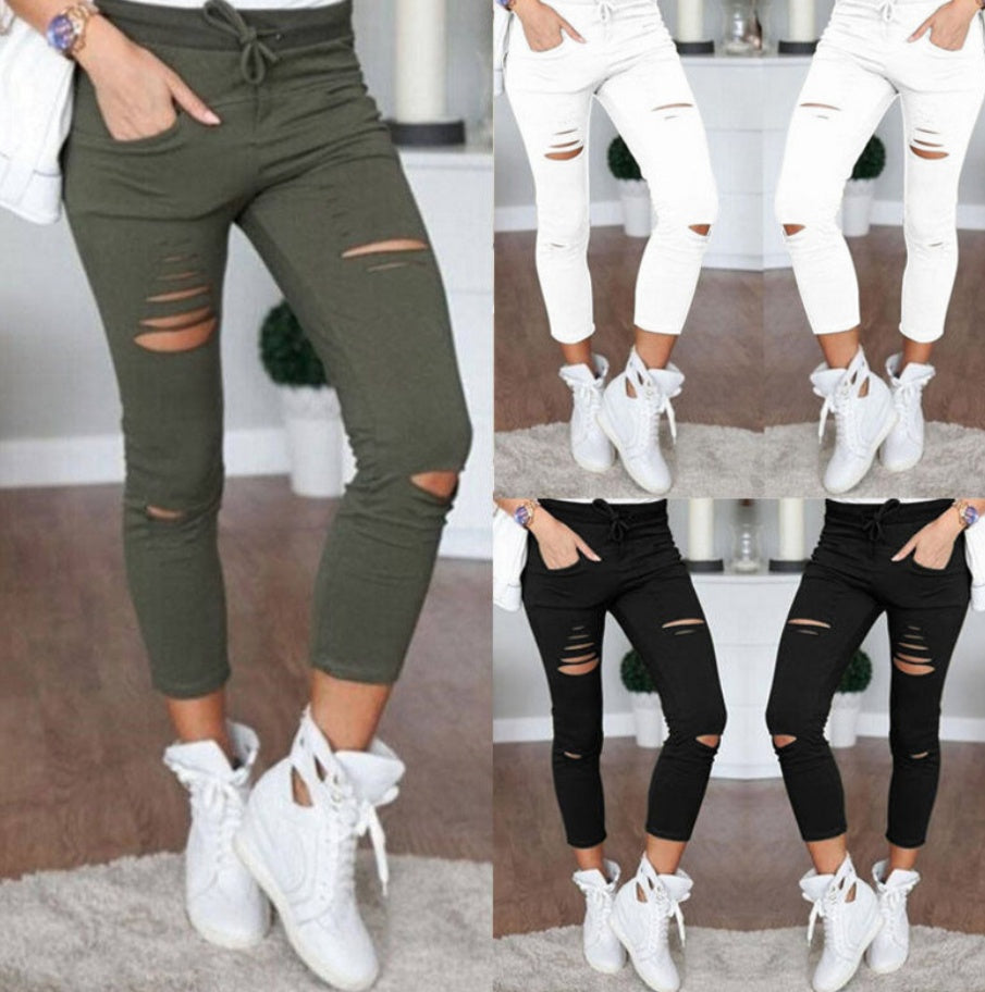 Men’s Casual Cotton Nine-Length Pants High Waist Slim-Fit Pencil Pants Daily Wear Stretch Trousers Street Style Casual Bottoms