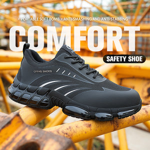 Popcorn Sole Protective Safety Shoes – Anti-Smash, Anti-Puncture Steel Toe Work Footwear for Men