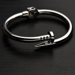 Modern Spring Nail Bangle Bracelet - Gold/Silver Stainless Steel Screw Design