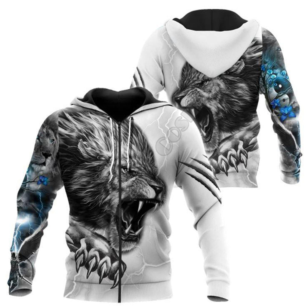 ELON – Stylische Hoodies ANIMAL Edition | Trendy Printed Zipper Hoodies, Loose Fit Unisex Sweatshirt