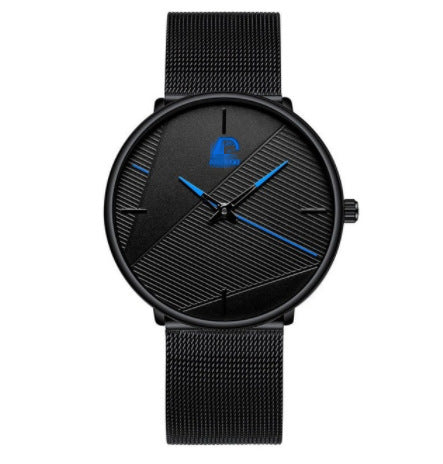 High-End Waterproof Quartz Watch for Men – Alloy Strap, Mineral Glass, 40mm Round Dial