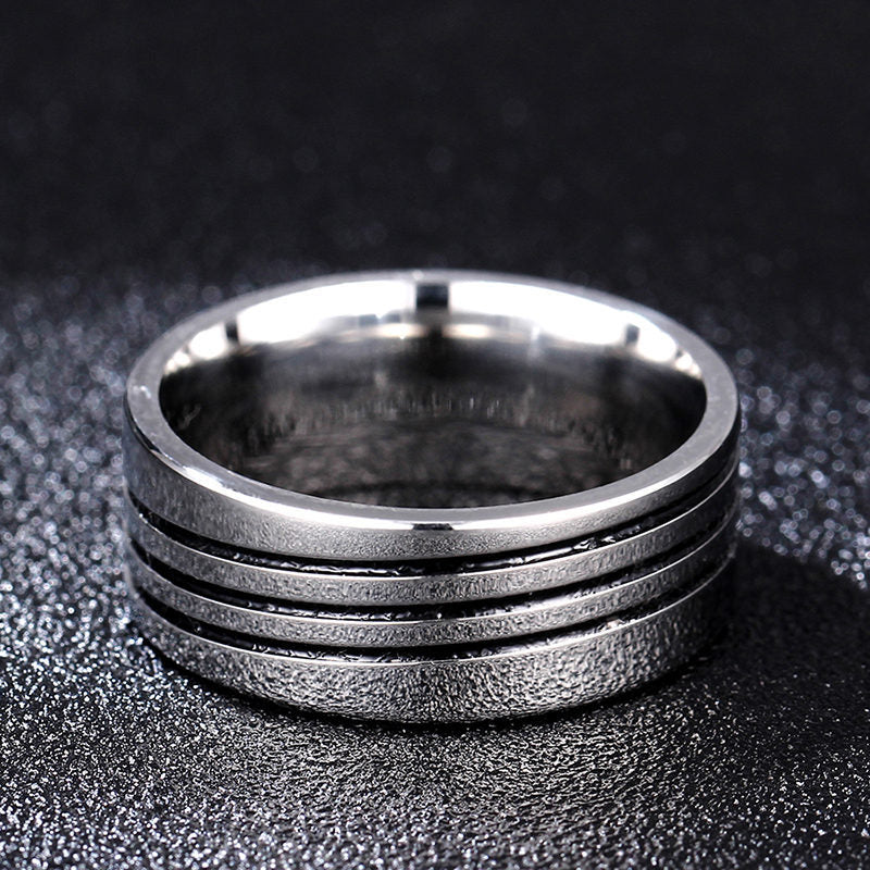 Unisex Triangle Titanium Steel Ring 8mm - Geometric & Electroplated Fashion Jewelry