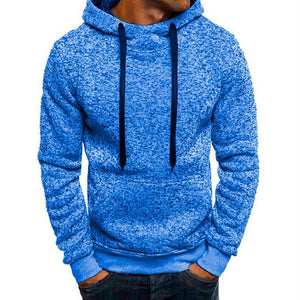 Autumn Winter Solid Hoodies – Men’s Cotton-Polyester Sweatshirts, Comfortable & Casual