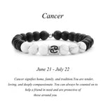 Frosted Black Agate & Turquoise Constellation Couple Bracelets - Zodiac Stone Gift