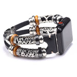 Alloy & Leather Watch Strap for Men 18.5cm Adjustable Replacement Wristband Premium Alloy + Cowhide Bracelet