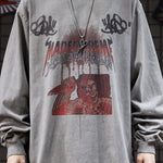 Vintage Long-Sleeved T-Shirt for Men Retro Cotton Tee Casual Graphic Vintage Style Top