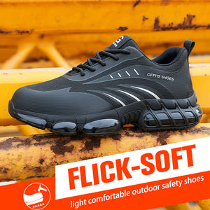 Popcorn Sole Protective Safety Shoes – Anti-Smash, Anti-Puncture Steel Toe Work Footwear for Men