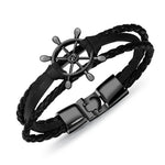 Men's Leather & Zinc Alloy Charm Bracelet - Perfect Gift for Him (Husband/Dad/Son)