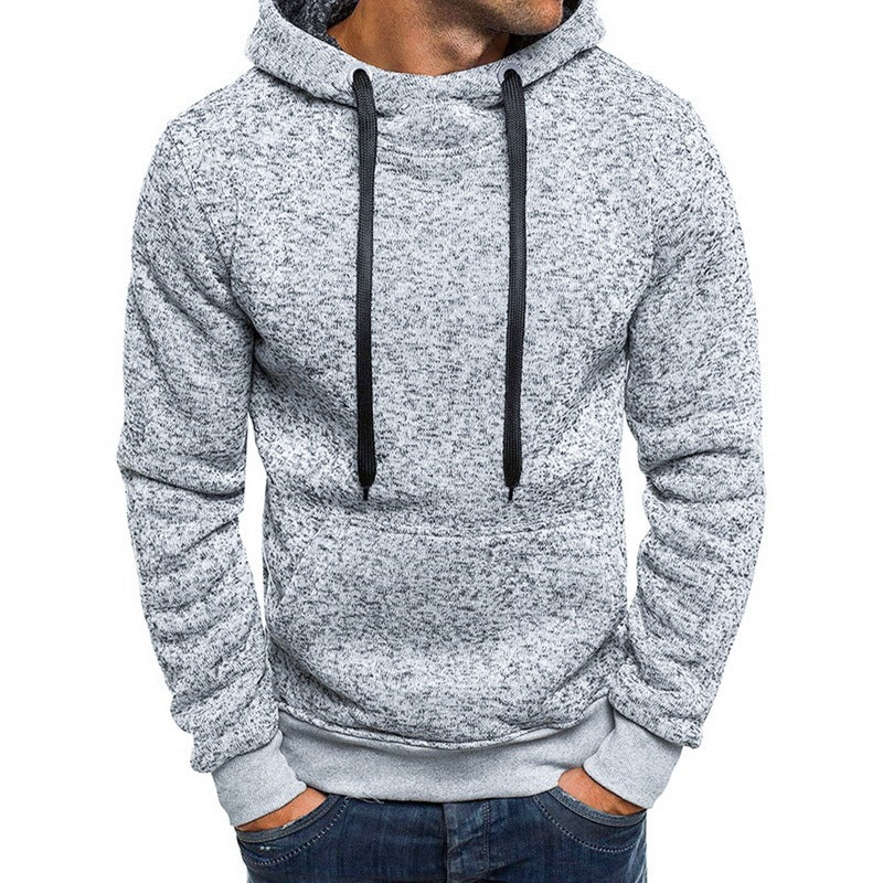 Autumn Winter Solid Hoodies – Men’s Cotton-Polyester Sweatshirts, Comfortable & Casual