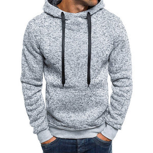 Autumn Winter Solid Hoodies – Men’s Cotton-Polyester Sweatshirts, Comfortable & Casual