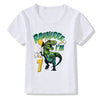 Children's Birthday T-shirt Numbers 1–9 | Kids Cartoon Print Short Sleeve Casual Polyester Tee