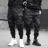 Ribbons Harem Joggers Men – Cargo Streetwear Pants, Hip Hop Cotton Track Pants with Pockets
