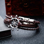 Men's Leather & Zinc Alloy Charm Bracelet - Perfect Gift for Him (Husband/Dad/Son)