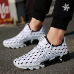 Men’s Sport Running Sneakers Breathable Mesh Outdoor Trainers Lightweight Waterproof Lace-Up Athletic Shoes for Men Comfort Cushion Running Shoes