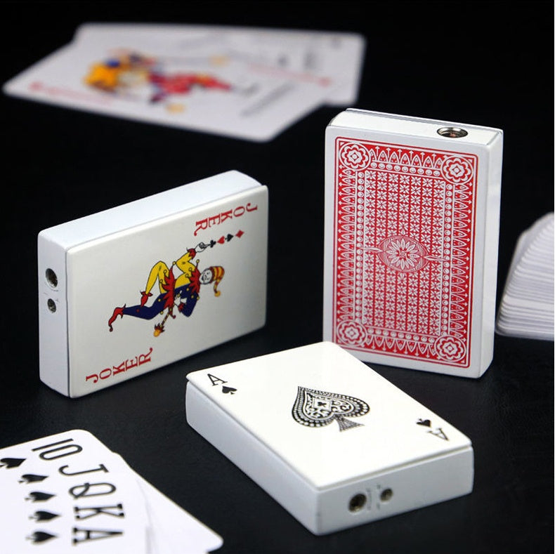 Poker Card Metal Windproof Lighter | Creative Zinc Alloy Keychain | Refillable Straight Flame Cigarette Lighter Gift