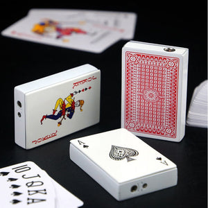 Poker Card Metal Windproof Lighter | Creative Zinc Alloy Keychain | Refillable Straight Flame Cigarette Lighter Gift