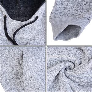 Autumn Winter Solid Hoodies – Men’s Cotton-Polyester Sweatshirts, Comfortable & Casual