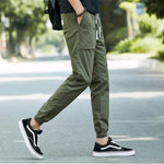 Men’s Harlan Overalls – Cotton Casual Nine-Length Pants with Belt, Stylish Autumn Cone Trousers