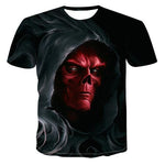 Men’s Skull 3D T-Shirt – Cotton Graphic Tee, Casual Streetwear Short Sleeve for Summer Style