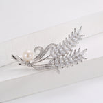 Elegant Wheat Style Brooch for Women Gold & Silver Plated Flower Pin Niche Fashion Accessory