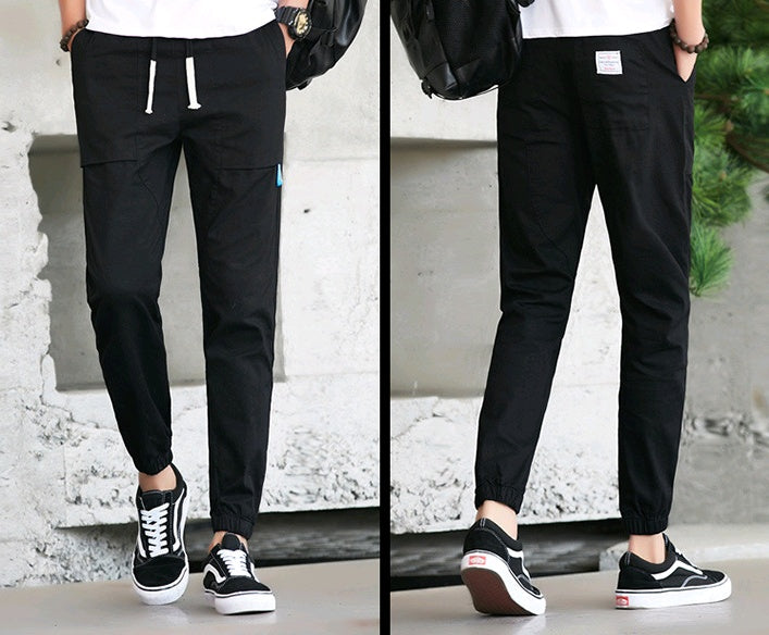 Men’s Harlan Overalls – Cotton Casual Nine-Length Pants with Belt, Stylish Autumn Cone Trousers