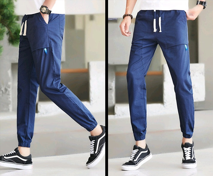 Men’s Harlan Overalls – Cotton Casual Nine-Length Pants with Belt, Stylish Autumn Cone Trousers