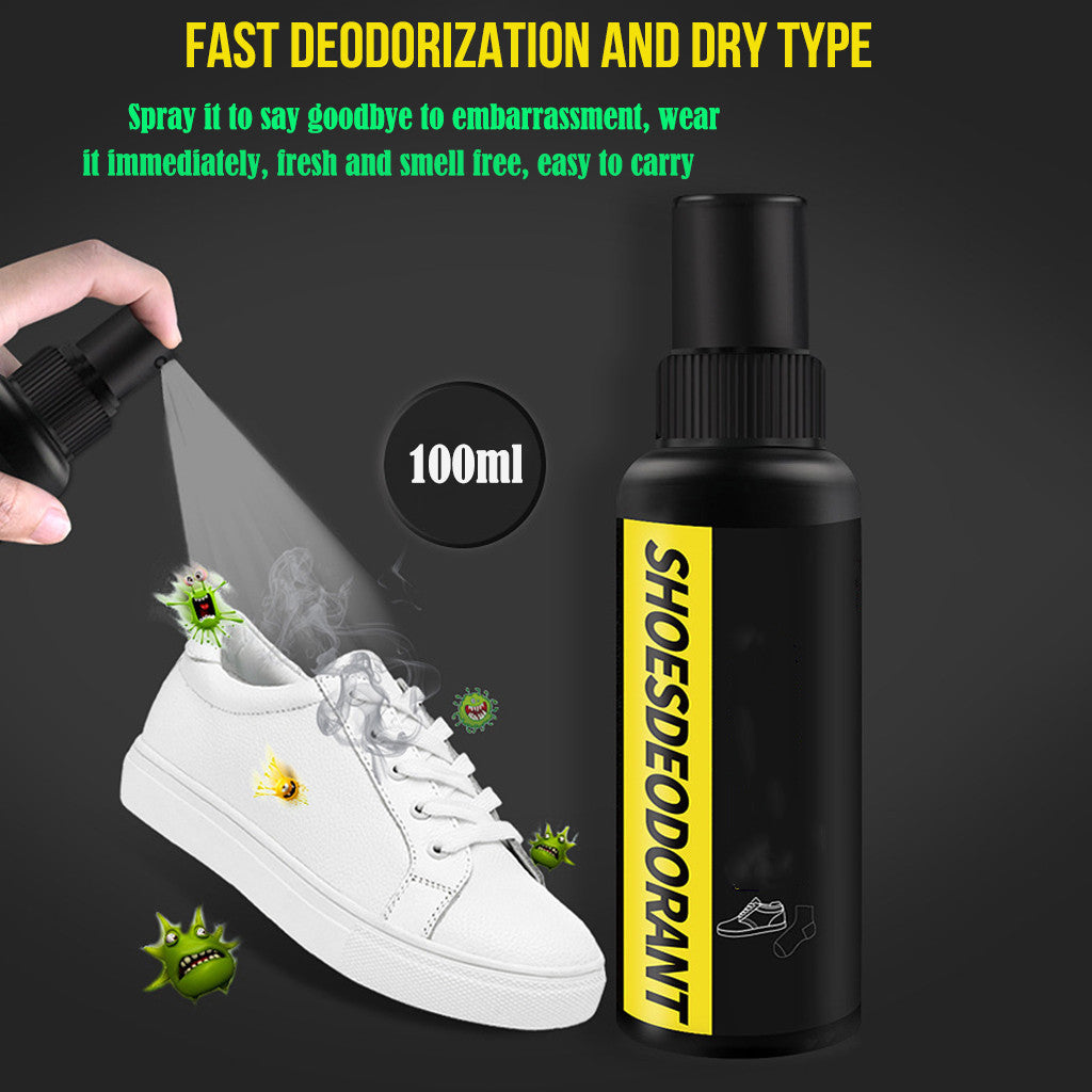 Footwear Deodorant Spray 100ML Anti-Odor Shoe Freshener Antibacterial Shoe & Sock Deodorizer Long-Lasting Foot Smell Remover