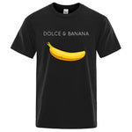 Dolce Banana Fashion Print Men’s T-Shirt – Trendy Short Sleeve Polyester Tee for Casual Streetwear