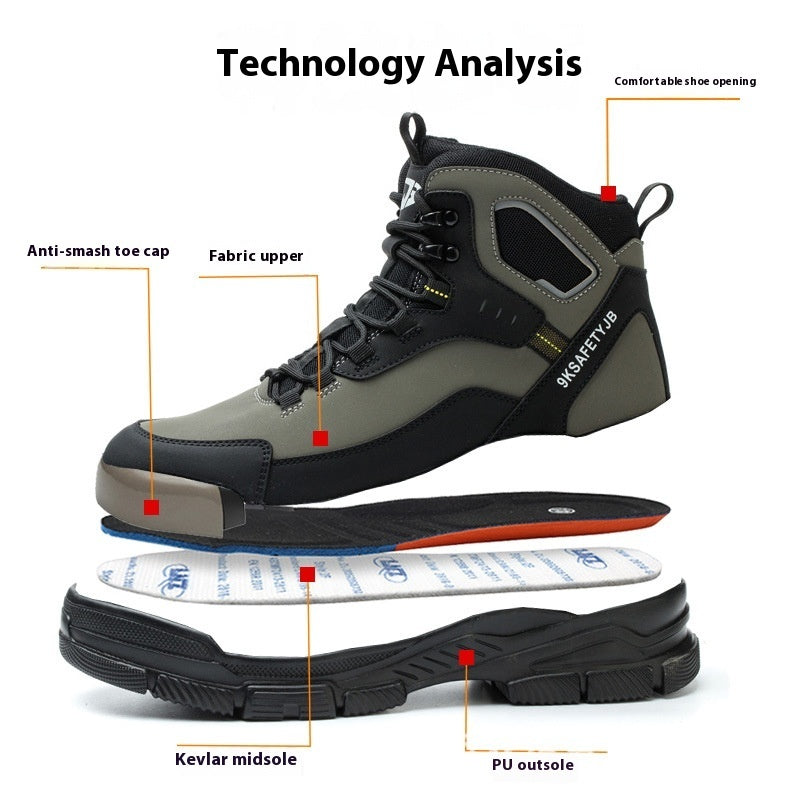 Men’s Work Safety Shoes Wear-Resistant Anti-Smash Protective Footwear | Comfortable & Durable
