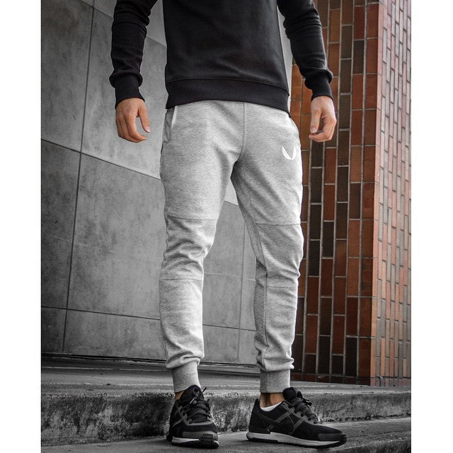 Men’s Running Training Pants Cotton Slim Joggers Sports Gym Workout Trousers Drawstring Waist Athletic Pants