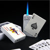 Poker Card Metal Windproof Lighter | Creative Zinc Alloy Keychain | Refillable Straight Flame Cigarette Lighter Gift