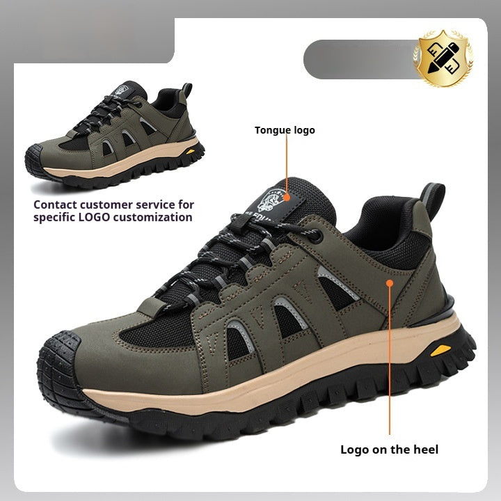 Men’s Lightweight Safety Shoes Breathable Deodorant Toe Cap Footwear for Construction & Work Sites