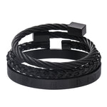 3-Piece Geometric Bracelet Set - Unisex Alloy Bangle & Chain Stack for Men & Women