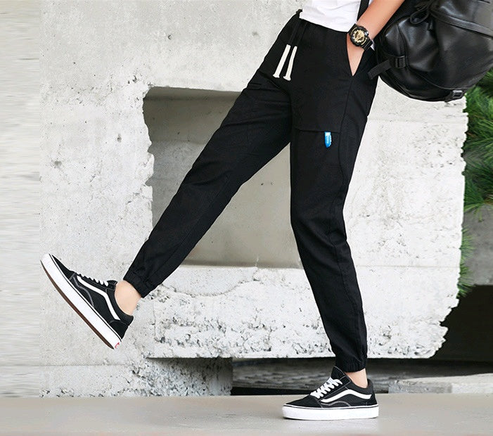 Men’s Harlan Overalls – Cotton Casual Nine-Length Pants with Belt, Stylish Autumn Cone Trousers