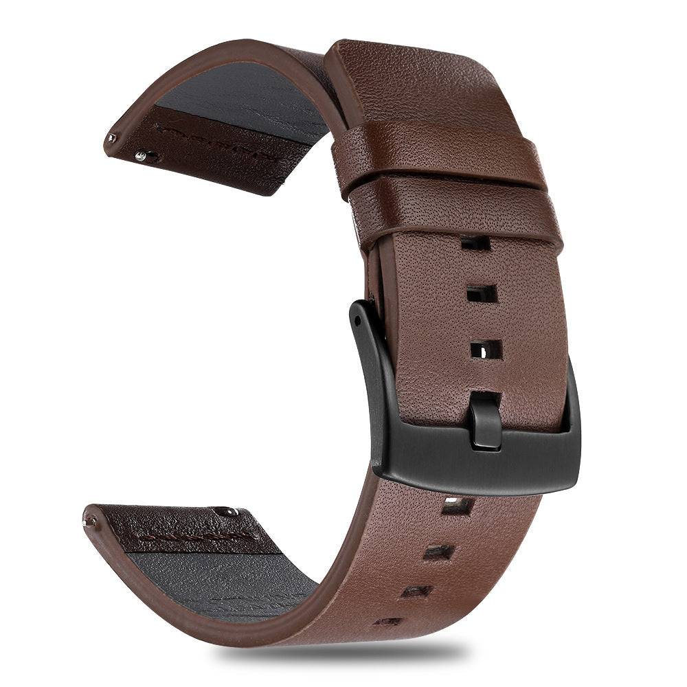 Genuine Leather Universal Watch Strap (18mm-24mm) - Brown, Black, Blue & Orange