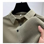 Men’s Ice Silk Mesh T-Shirt Breathable Short Sleeve Summer Top Casual Business Gentleman Style Loose Fit Tee